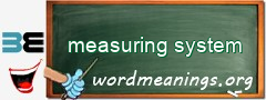 WordMeaning blackboard for measuring system